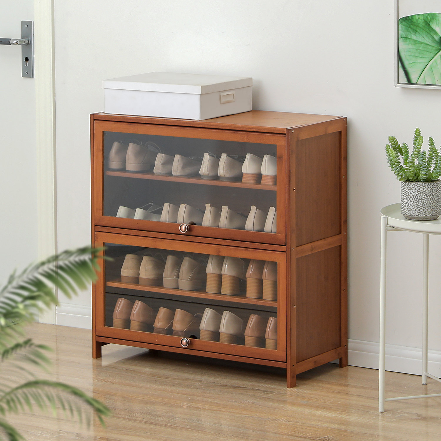 https://assets.wfcdn.com/im/25278510/compr-r85/2021/202124034/5-tiers-16-pairs-storage-bamboo-shoe-rack-organizer-shoes-stand-with-acrylic-door-for-entryway.jpg