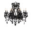 Lustre en cristal noir transitionnel 8 lumières
