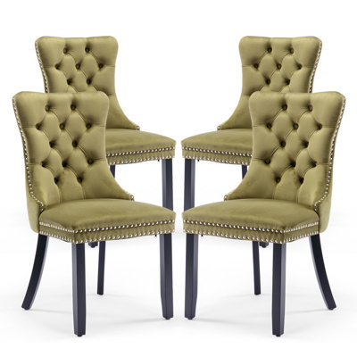 Dining Chairs, Upholstered High-end Tufted Dining Room Chair with Nailhead Back Ring