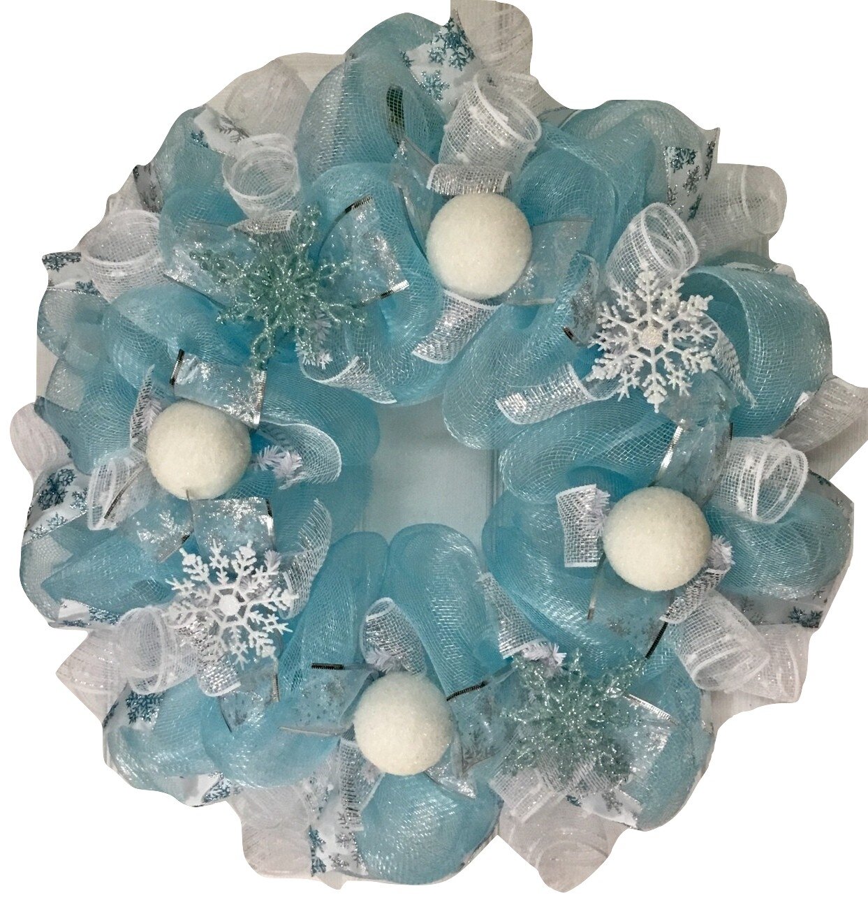 The Holiday Aisle® Winter Wreath with Snow Peacock
