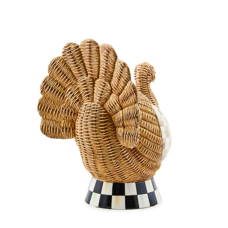 Autumnology Check Basket Weave Turkey Figurine