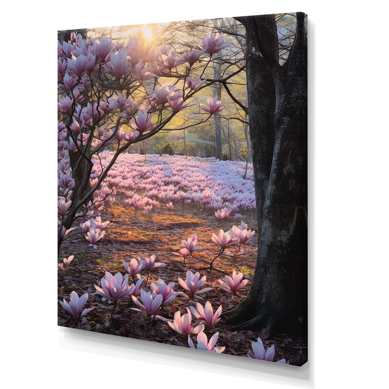 Magnolias roses, photo sur toile, Toile tendue, 40" H x 30" W
