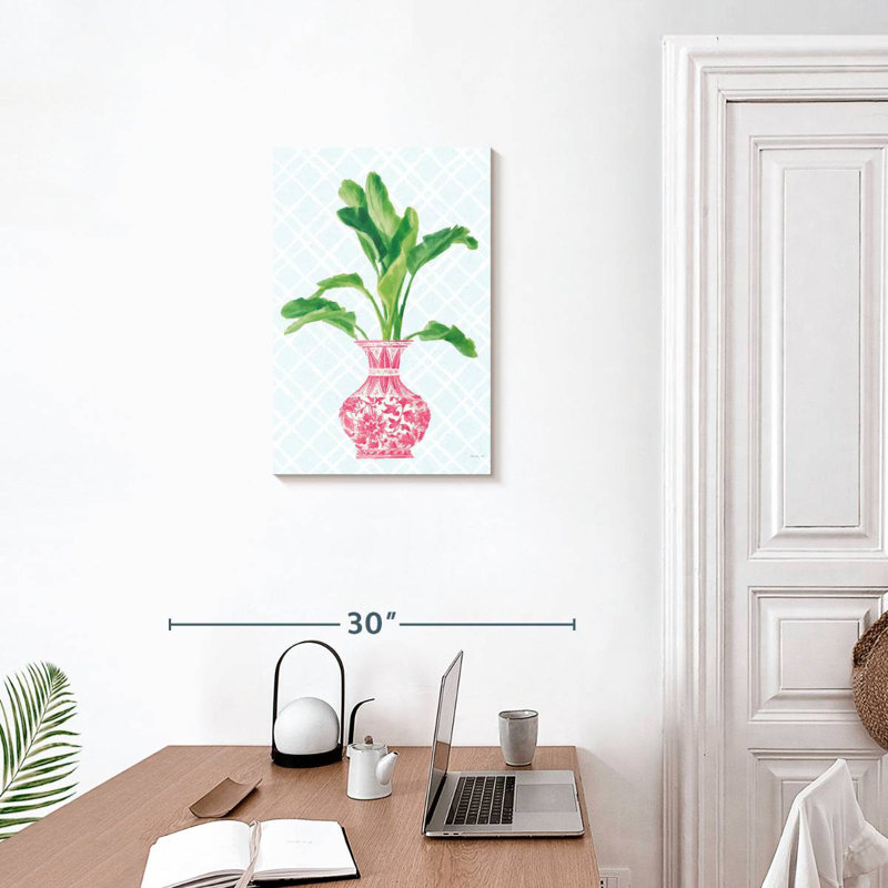 Harnek Palm Chinoiserie I - rose, H 24 po x l 16 po
