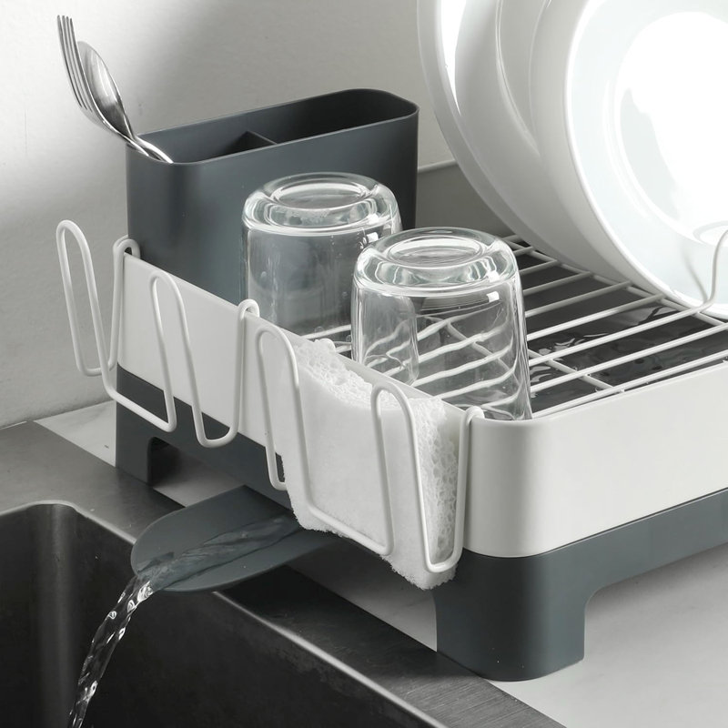 Égouttoir à vaisselle en acier galvanisé blanc Gibson Home Nestcraft