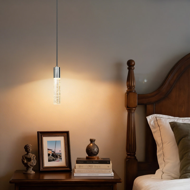 Luminaire suspendu en cristal à 1 lumière pour îlot de cuisine 