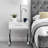 Romriell Gloss and Chrome Metal Bedside Table 1 Drawer Modern Minimalist Design
