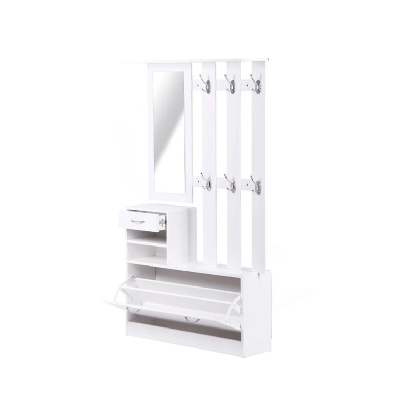 Armoire à combinaison avec armoire à chaussures + étagère suspendue + miroir