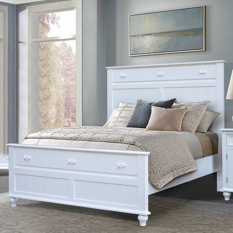Remer Fishtails Remer Panel Bed, White, Full