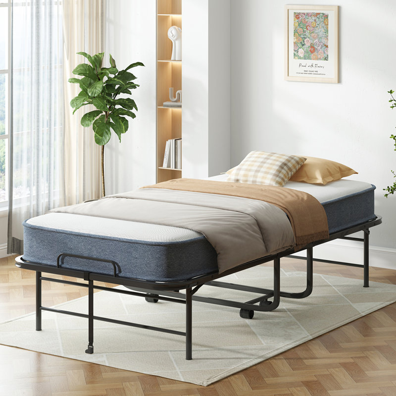 38''W Folding Rollaway Bed With 5'' Mattress With Dustproof Bag And Baffle for Guest Room, Short Full