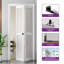 Porte de grange coulissante 30 po x 80 po à double porte pliante en bois massif avec porte en PVC-115639302