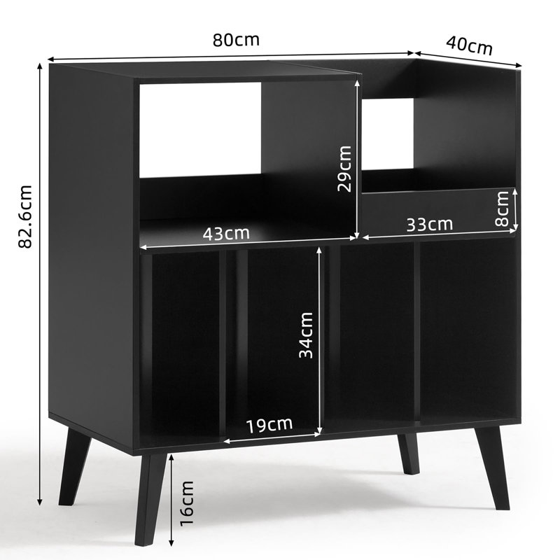 82.6cm H Media Shelves, Black