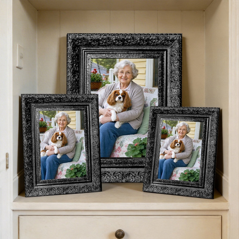 Cadre photo mural 3 pièces 5 "x 7" noir 5 PCS, Noir, 3, L 5 po x H 7 po
