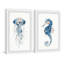 Jellyfish And Seahorse by Marmont Hill - 2 Piece Single Picture Frame Painting Set-1173318178