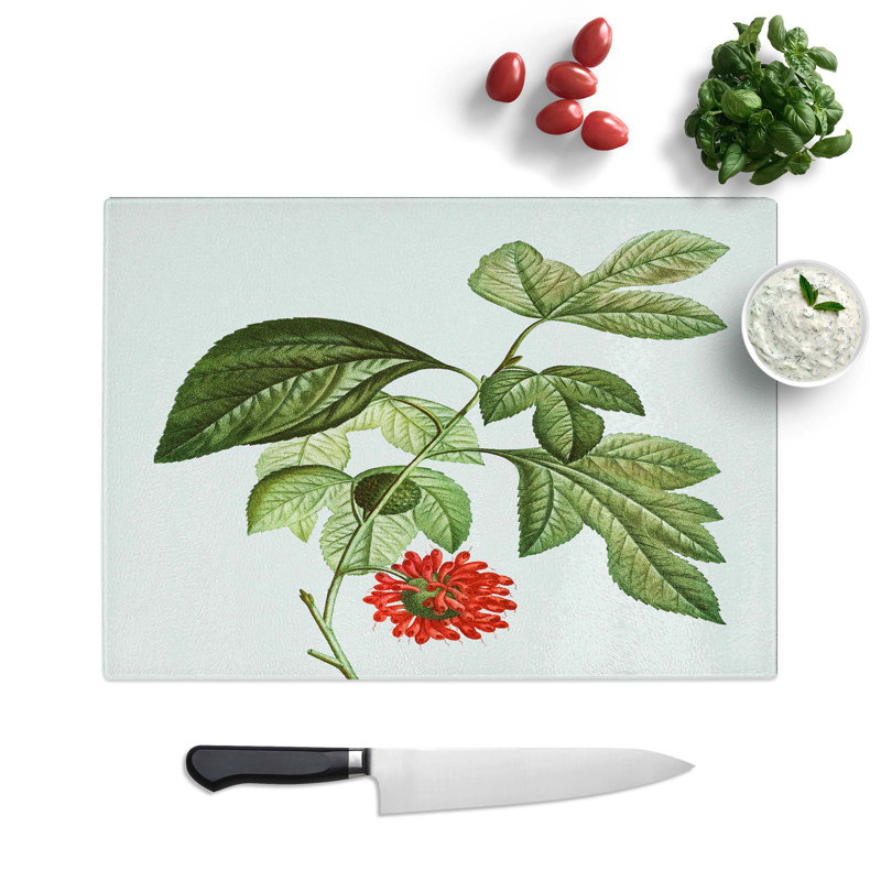 Tempered Glass Mulberry Tree by Pierre-Joseph Redoute Chopping Board, 28.5 cm W x 20 cm L