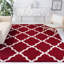 Tapis géométrique rouge / ivoire-1312769456