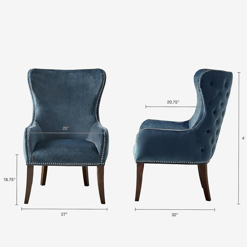 Button Tufted Back Accent Chair