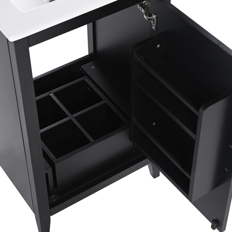 Meuble-lavabo 20,3 po avec lavabo, Noir