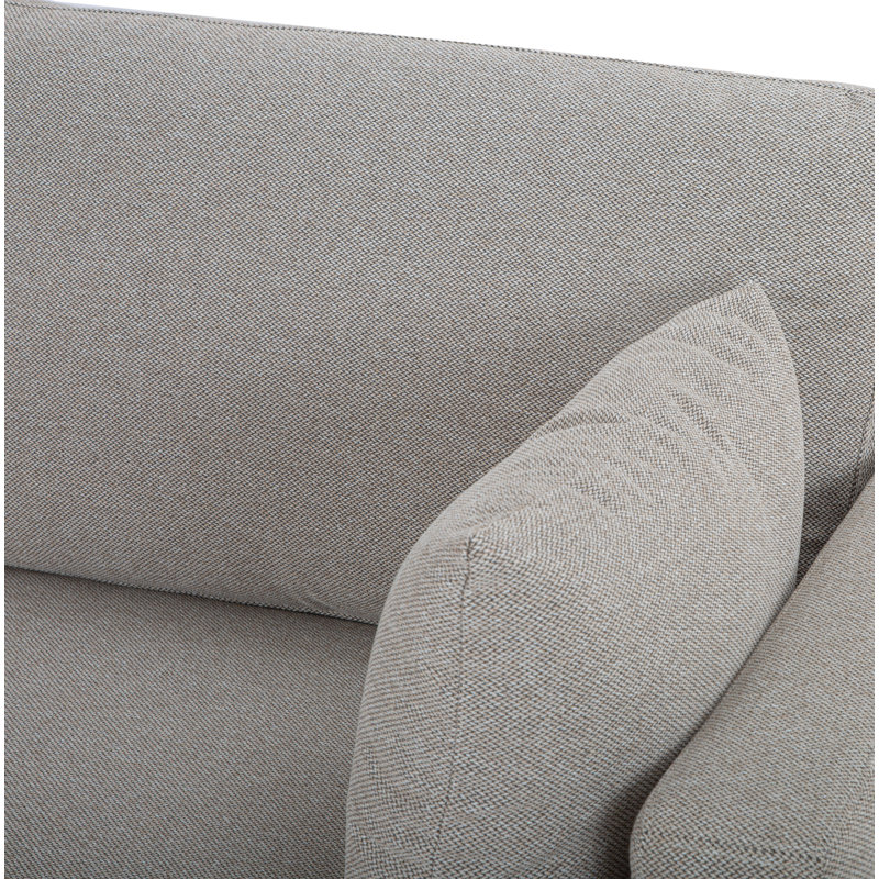 Canapé modulaire à méridienne rembourré Laguna, Orienté à gauche (vu de face), Tissu performance natté champignon