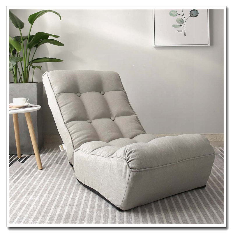 Chaise longue rembourrée réglable, Gris
