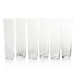 18.6oz 540ML Drinking Glasses Can Shaped Glass Cups with Bamboo
