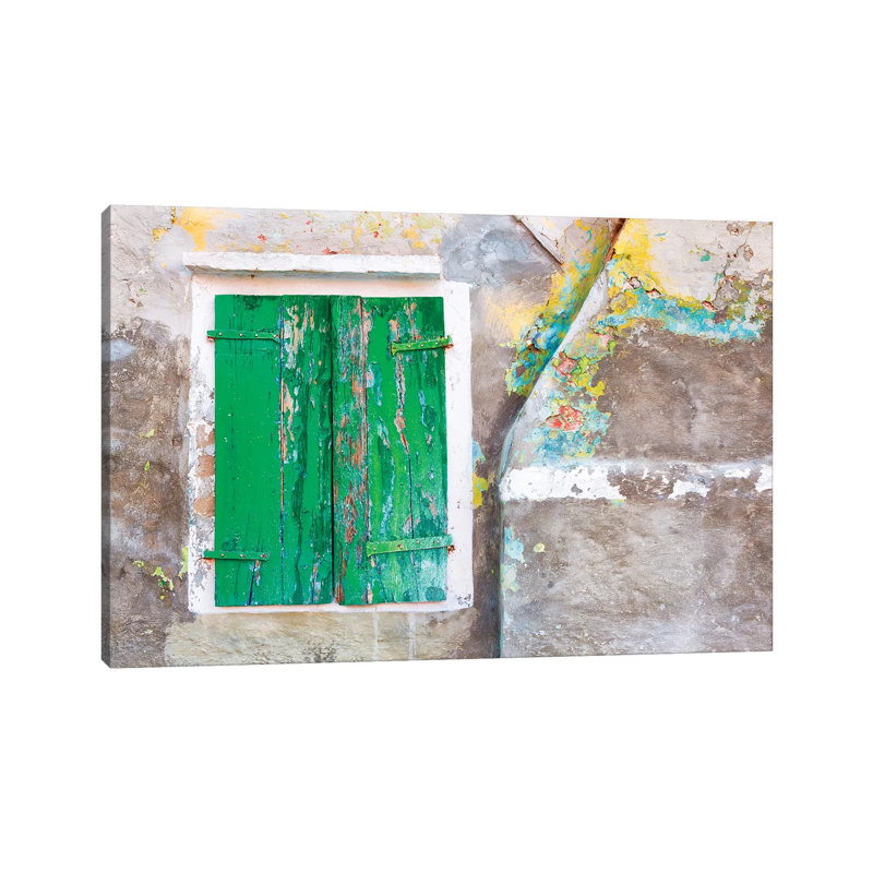 Italy, Burano. Close-up Of Weathered Window Shutters. by Jaynes Gallery - Wrapped Canvas Gallery-Wrapped Canvas Giclée