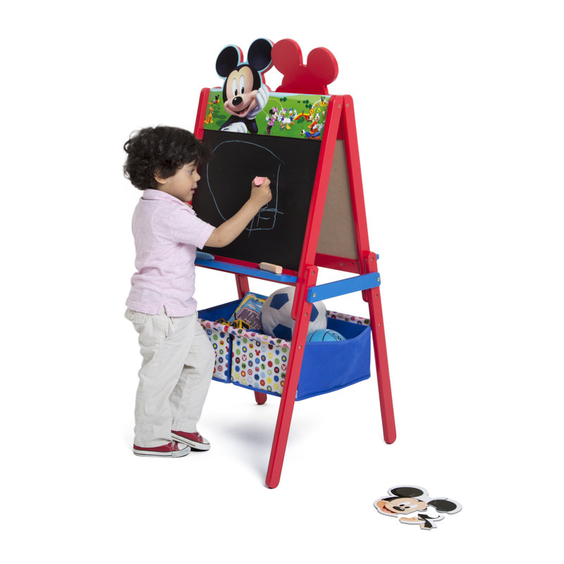 Chevalet d'activités en bois à double face Mickey Mouse