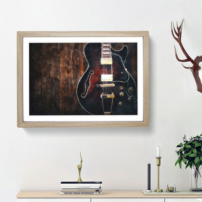 Wooden Electric Guitar - Picture Frame Painting Print