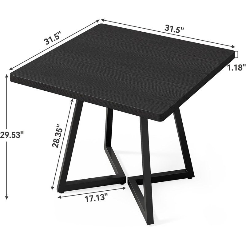 Table basse carrée (sans la chaise), Noir