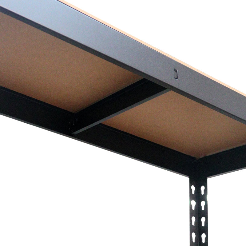 Étagère de rangement en acier thermolaqué noir mat à 5 niveaux avec tablettes HDF Ar Shelving, H 60 po x l 30 po x P 12 po