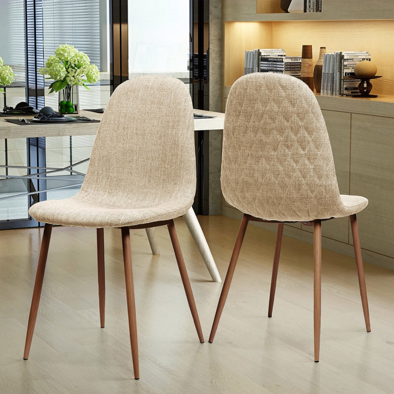Chaise de salle à manger, Brun, Beige
