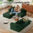 106" Sectional Boneless Couch for Living Room,Modern Modular Cloud Couch with Deep Seat,Upholstered Sleeper Sofa with 2 Ottoman,Convertible Folding Couches,No Assembly (Green)-1870736893