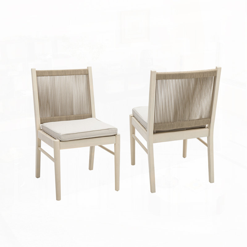 Chaise d'appoint d'extérieur en bois d'acacia, Jaune beige