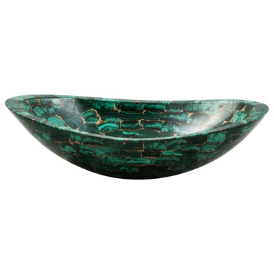 Bloomsbury Market Isaak 560 mm L x 370 mm W Gold Stone Oval Sink