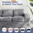 75" Grey Bean Bag Sofa Faux Fur Upholstered 3-seater Floor Sofa With Pillows-640554393
