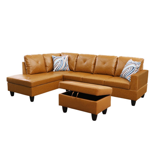 Latitude Run Piece Vegan Leather Sectional Reviews Wayfair