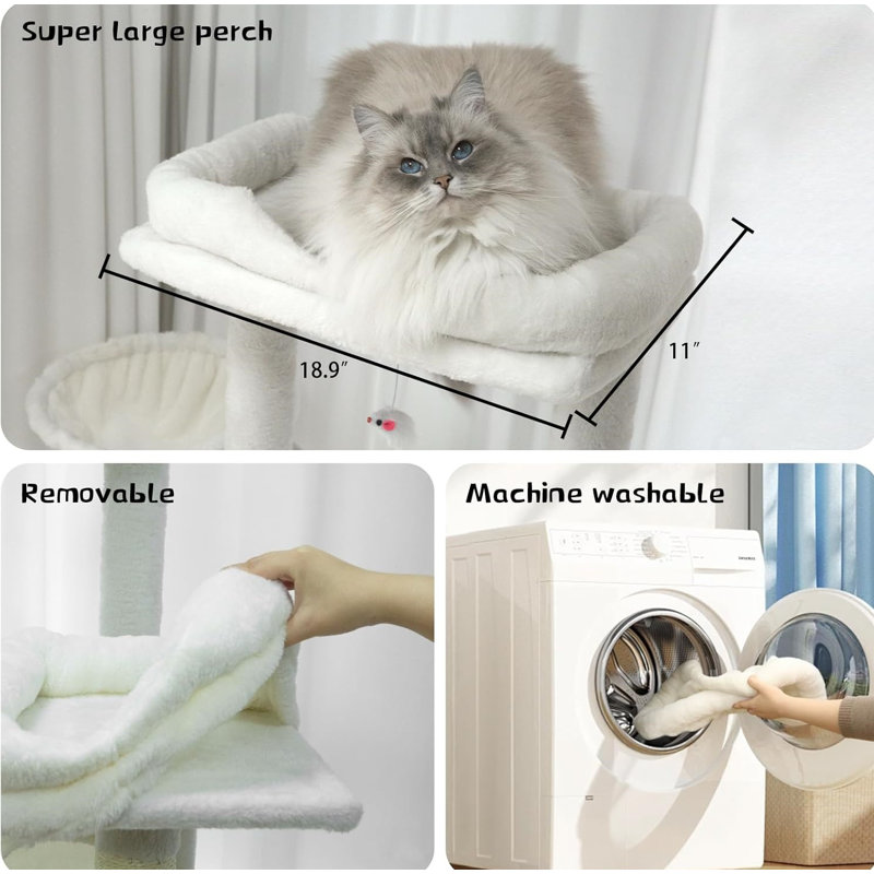 Arbre à chat 68 po, Beige