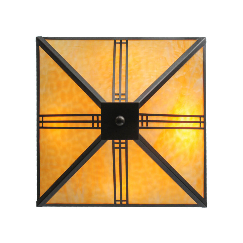Amber Globe 4-Light Semi-Flush Mount in Timeless Bronze