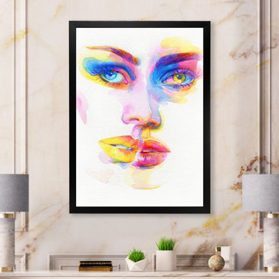 Baiser de mannequins avec maquillage vif - Art mural sur toile glam
