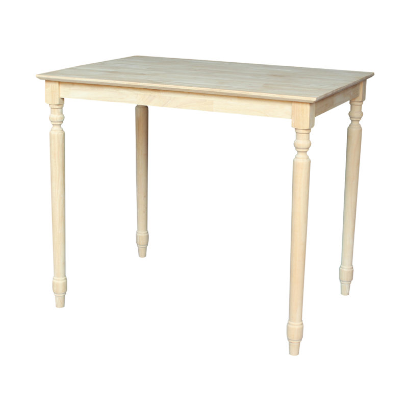 Turned Unfinished Solid Wood Dining Table