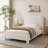 Teddy Fleece Upholstered Platform Bed Frame with Curved Rounded Height‑Adjustable Headboard-128923877