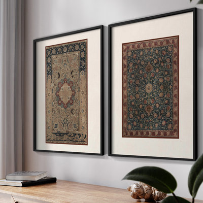 «Vintage Abstract X», impression par estampe numérique - ensemble de 2