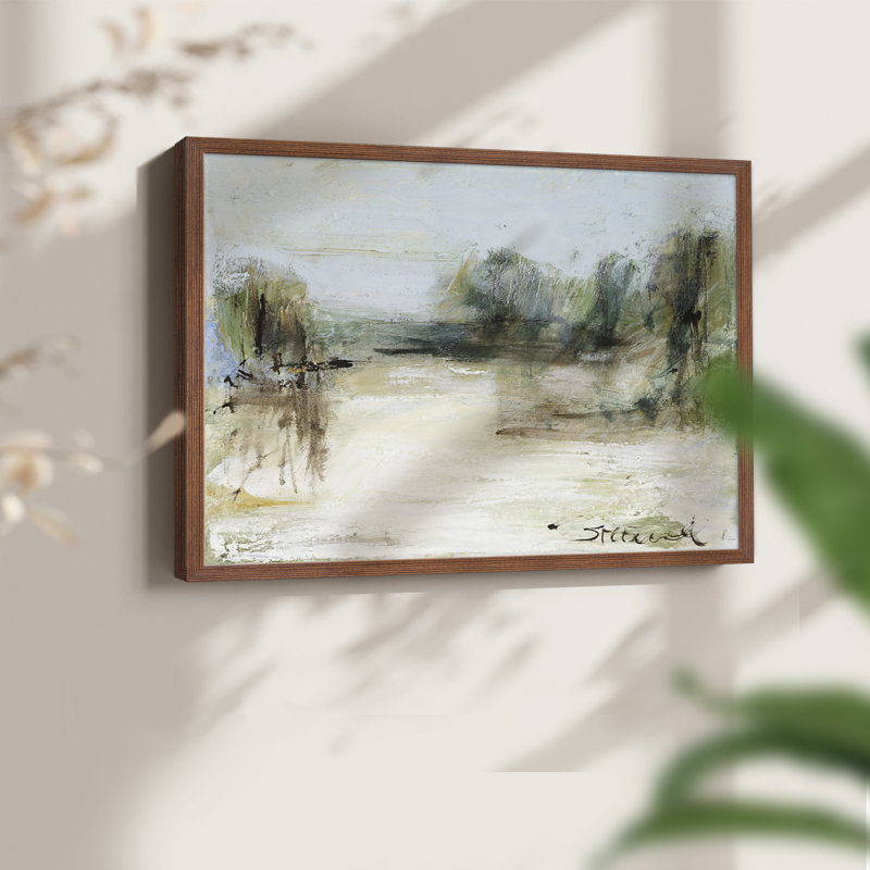 Wintery Horizon III - Reproduction encadrée - Restickable, H 11 po x l 14 po, Noyer