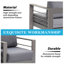 Ensemble de 2 fauteuils de patio 28 po en aluminium toutes saisons avec coussins épais gris foncé et structure grise-242605711-242605714