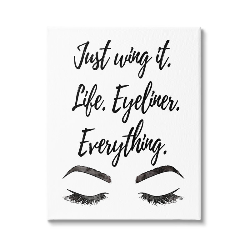 «Just Wing It Eyeliner» par Sally Swatland - impression, H 20 po x l 16 po x P 1,5 po, Toile tendue