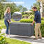 Coffre de terrasse 100 gallons avec couvercle à charnière hydraulique, capacité de banc de 310 lb, conception verrouillable et polypropylène renforcé, gris-138206727