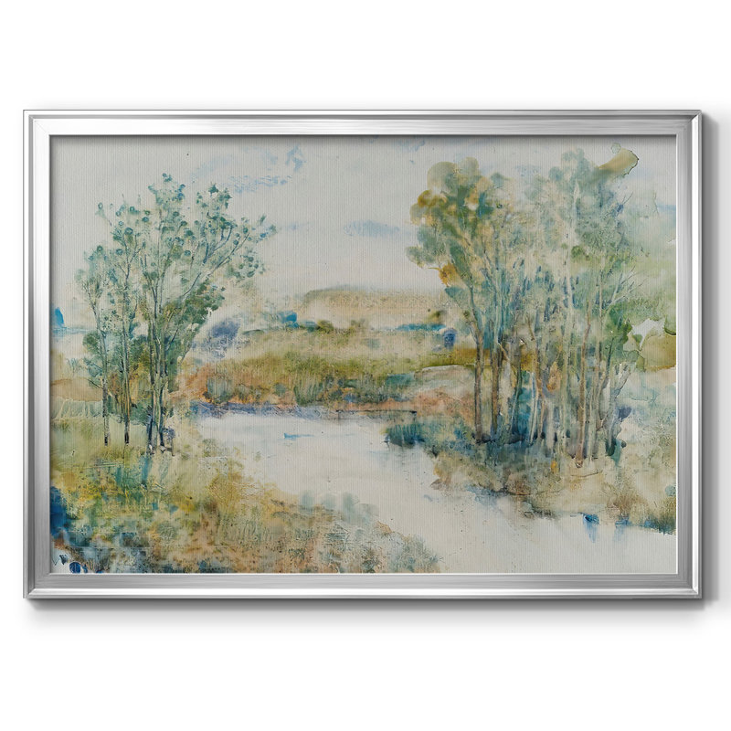 "Trees On The Creek I", reproduction d'art sur toile, H 26 po x l 38 po x P 1,5 po, Argent