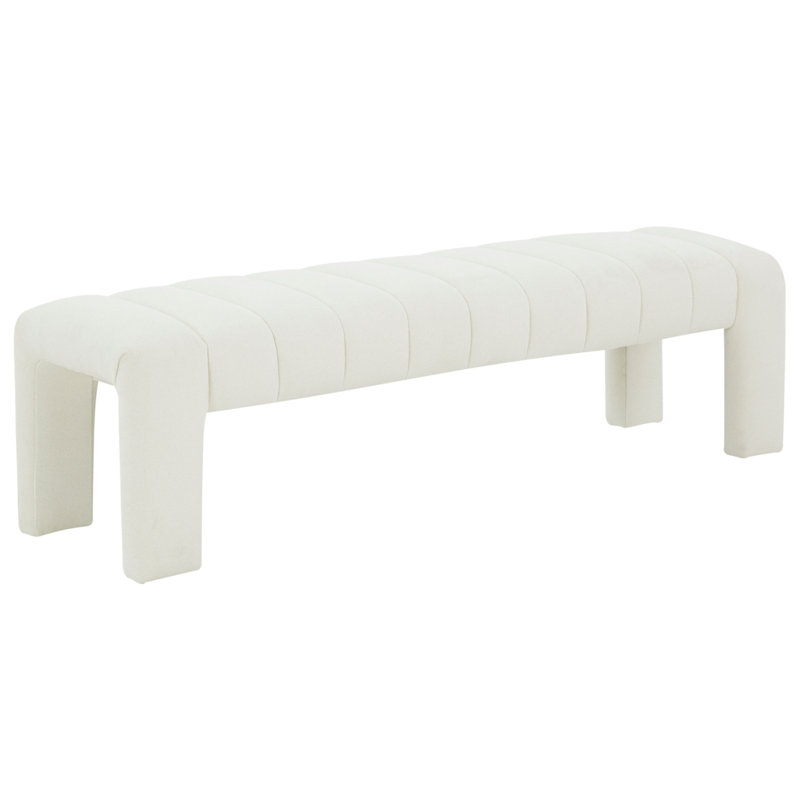 Bellisima Upholstered Bench, Ivory Boucle