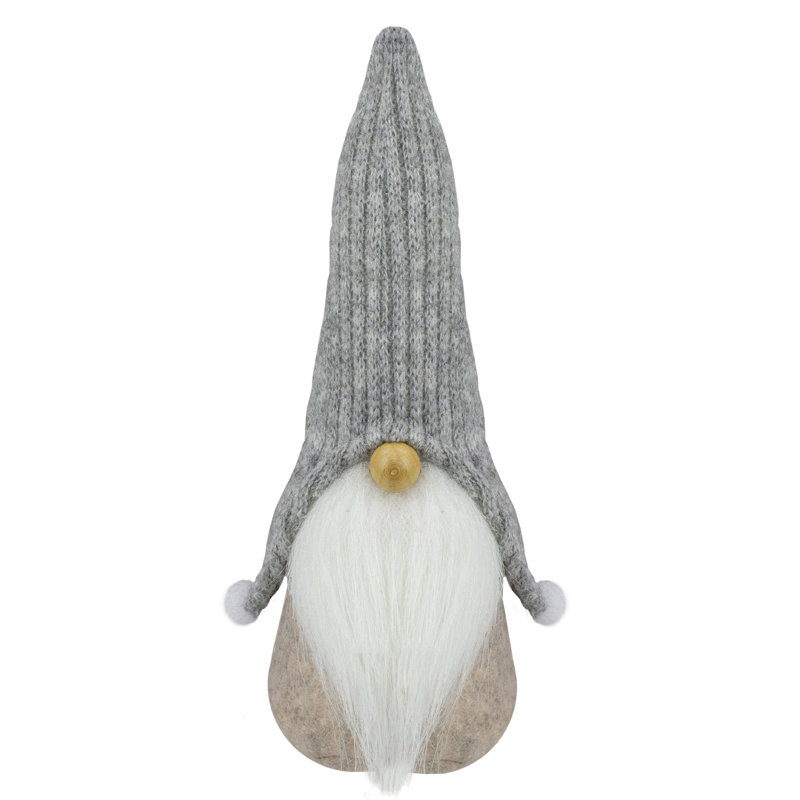 Figurine de Noël gnome 8,25 "beige et gris