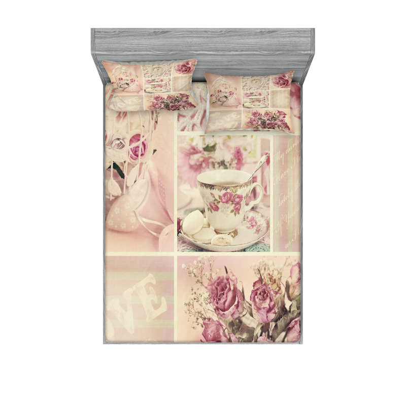 Ensemble de draps et taies décoratives Ambesonne, Calking Sheet Set + 1 Fitted Sheet + 4 Pillowcases