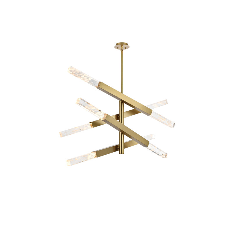 Luminaire suspendu 4 barres Axil, Or satiné